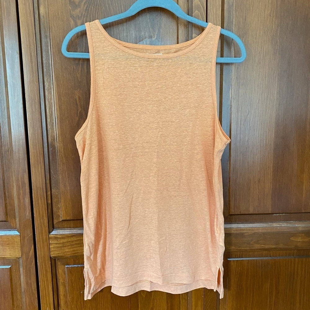 Madewell Modern Linen Tank Top Size Medium Orange